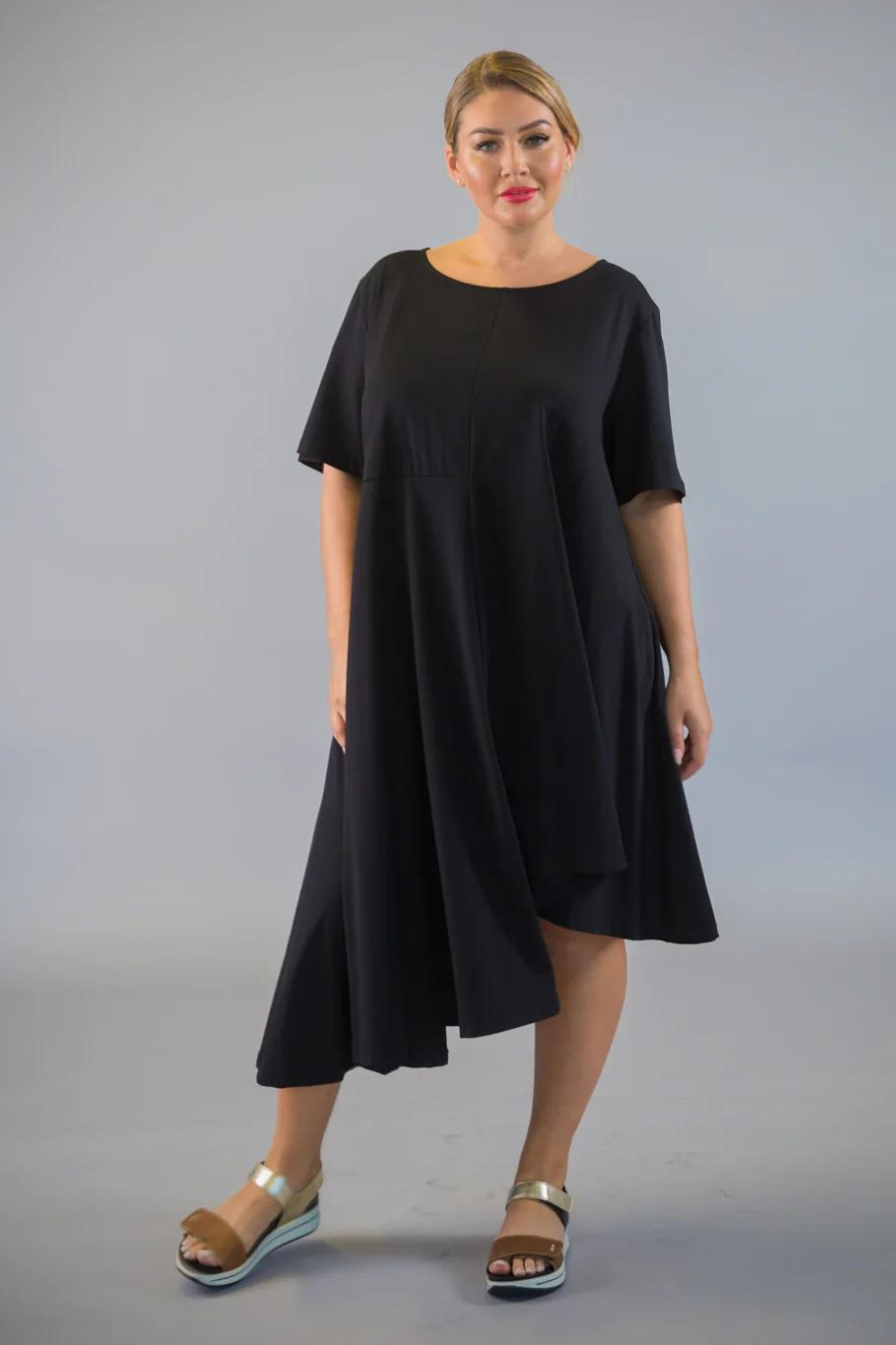 Asymmetric Black Jersey Dress/Tunic