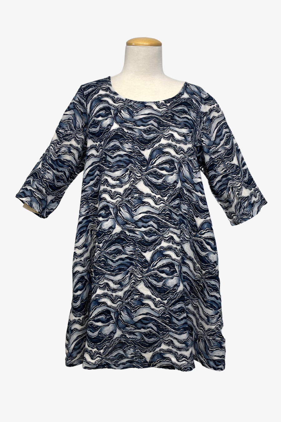 Hopper Dress in Strati Print Linen