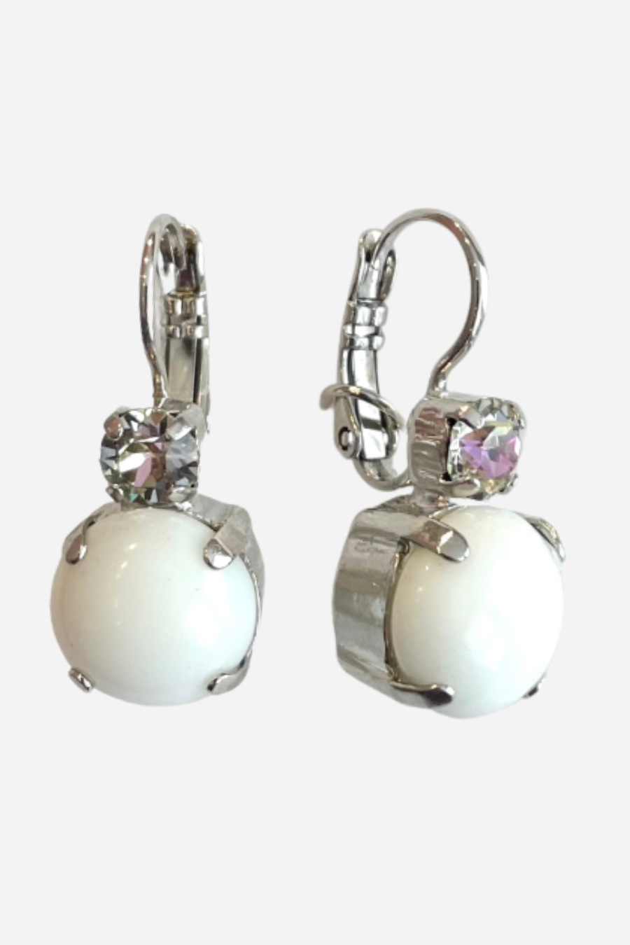 Aurora Borealis/White Crystal Drop Earring