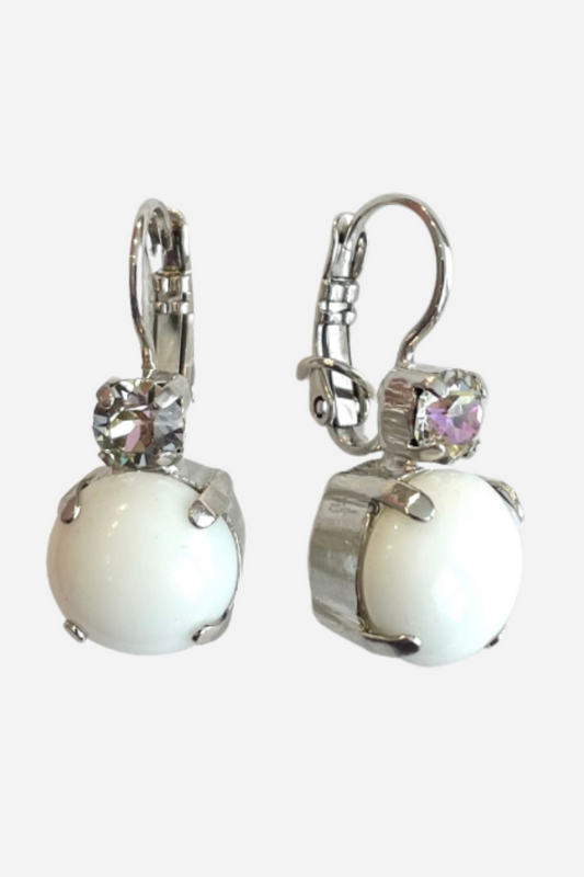 Aurora Borealis/White Crystal Drop Earring