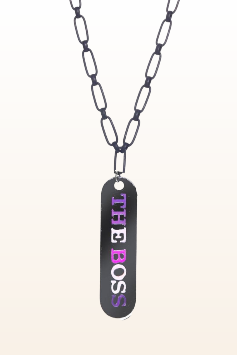 Long Dog Tag Saying Necklace