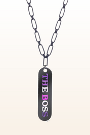 Long Dog Tag Saying Necklace