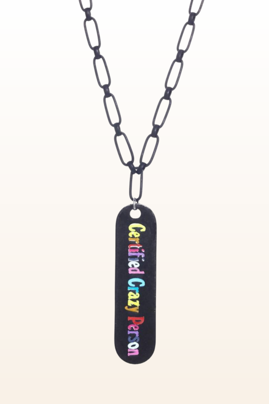 Long Dog Tag Saying Necklace