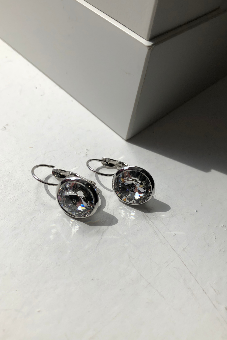Rhodium Rivoli Crystal Earrings