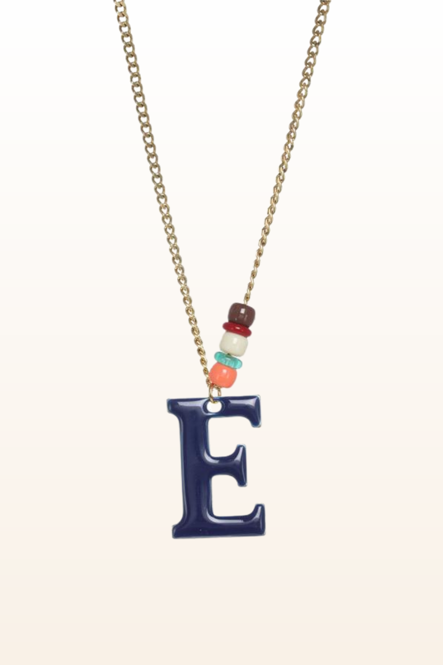Long Enamel Monogram Necklace