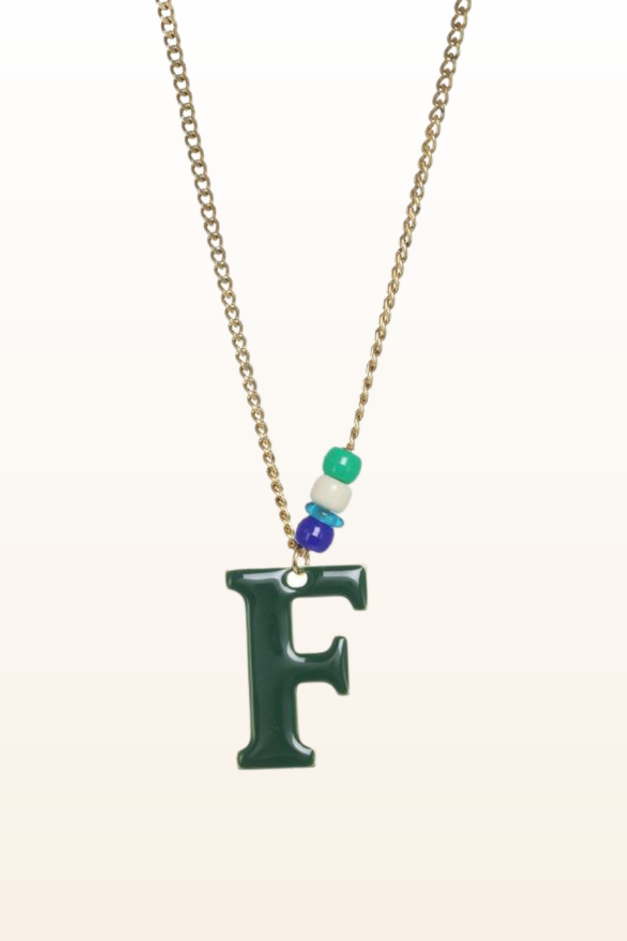 Long Enamel Monogram Necklace