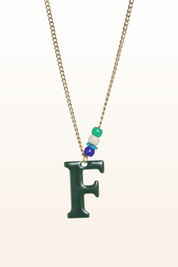Long Enamel Monogram Necklace