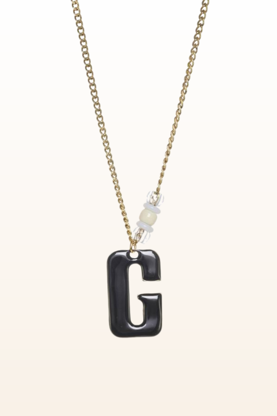 Long Enamel Monogram Necklace