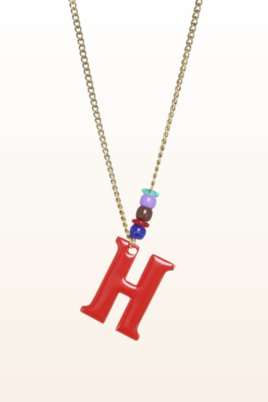 Long Enamel Monogram Necklace