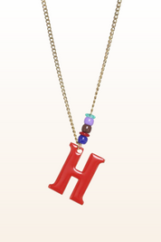 Long Enamel Monogram Necklace