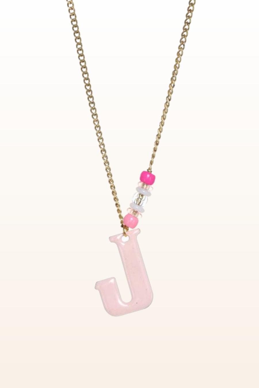 Long Enamel Monogram Necklace