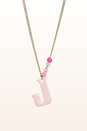Long Enamel Monogram Necklace