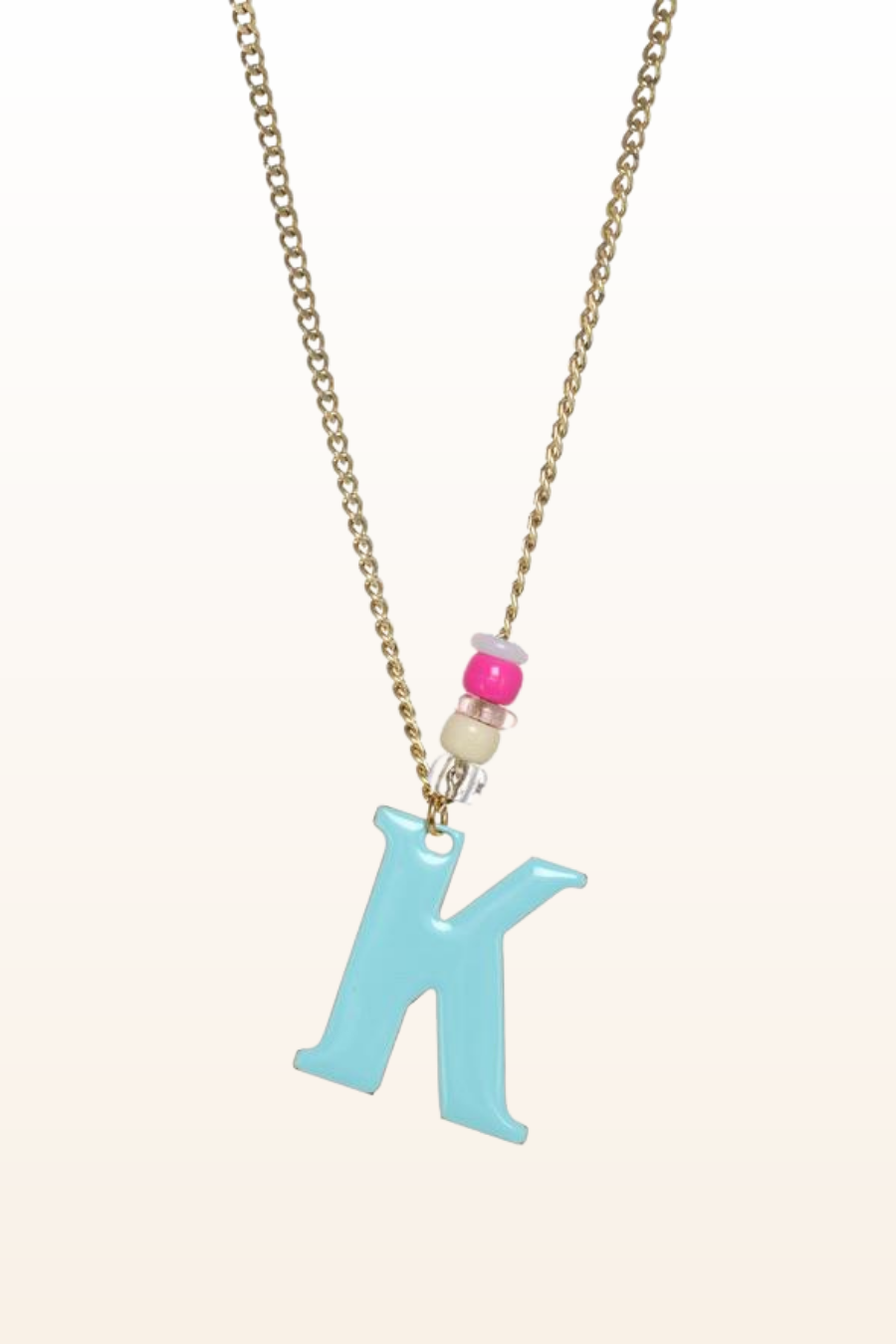 Long Enamel Monogram Necklace