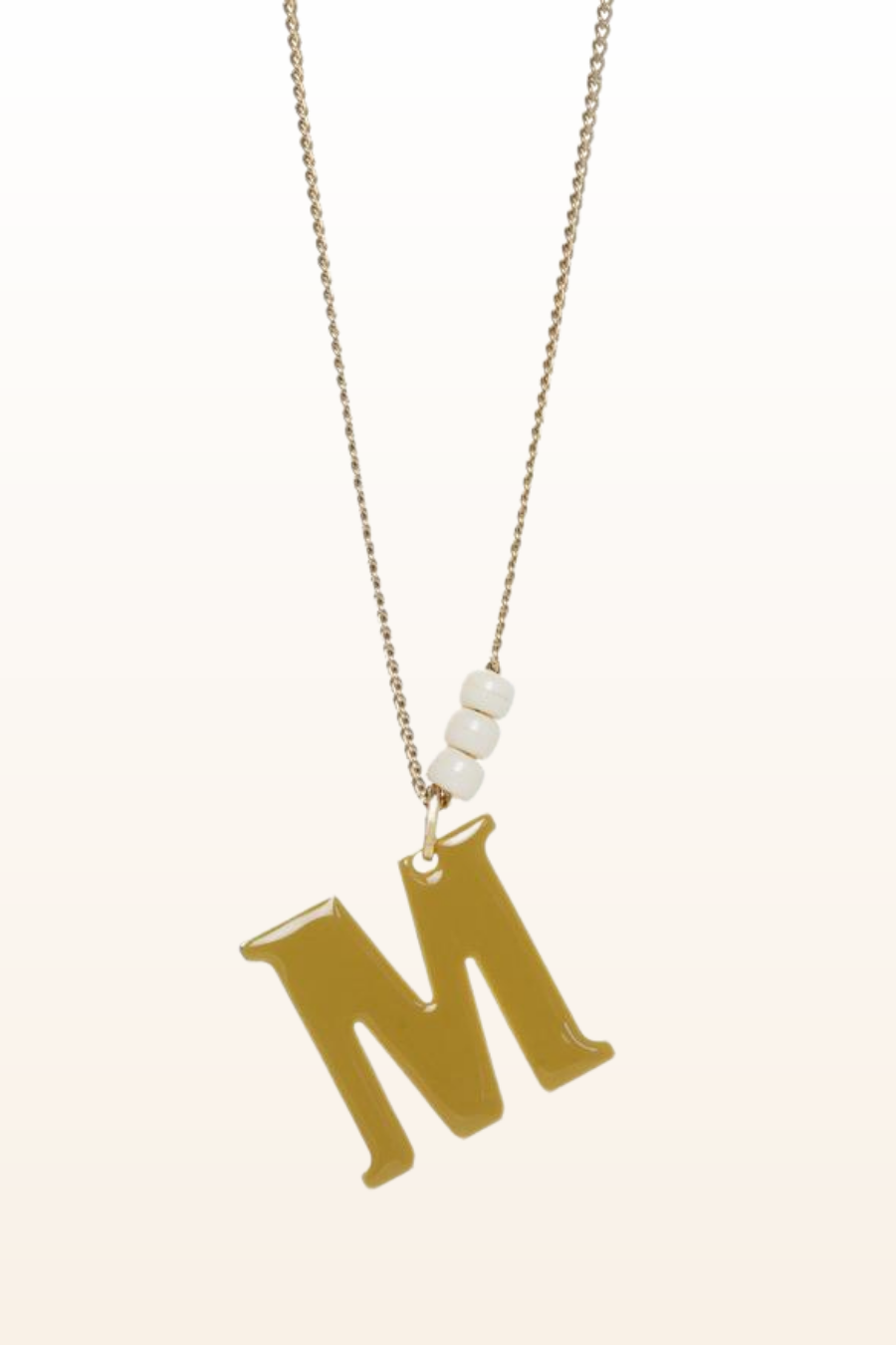 Long Enamel Monogram Necklace