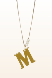 Long Enamel Monogram Necklace