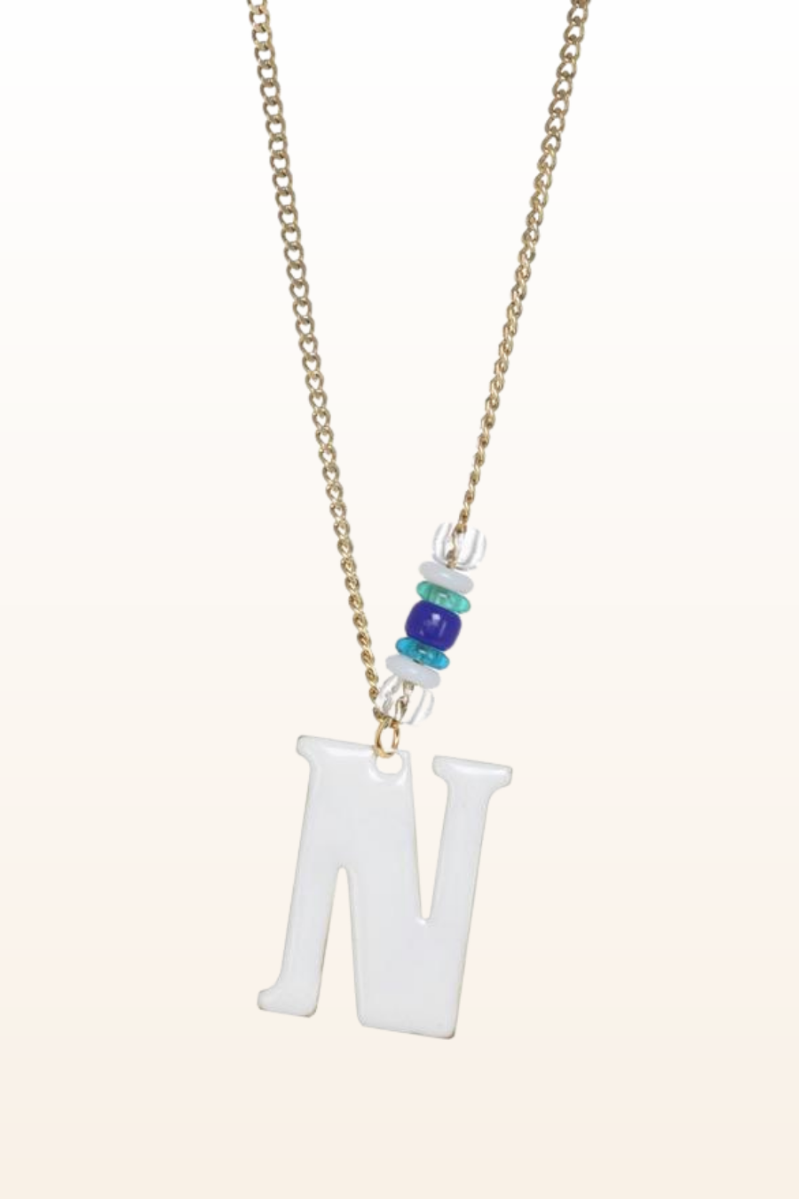 Long Enamel Monogram Necklace