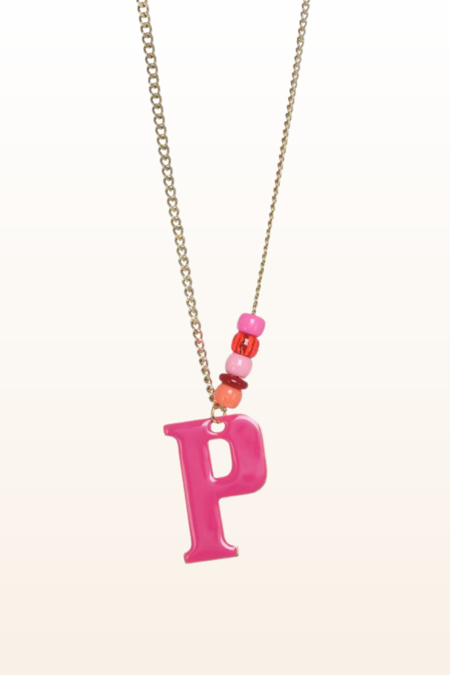Long Enamel Monogram Necklace