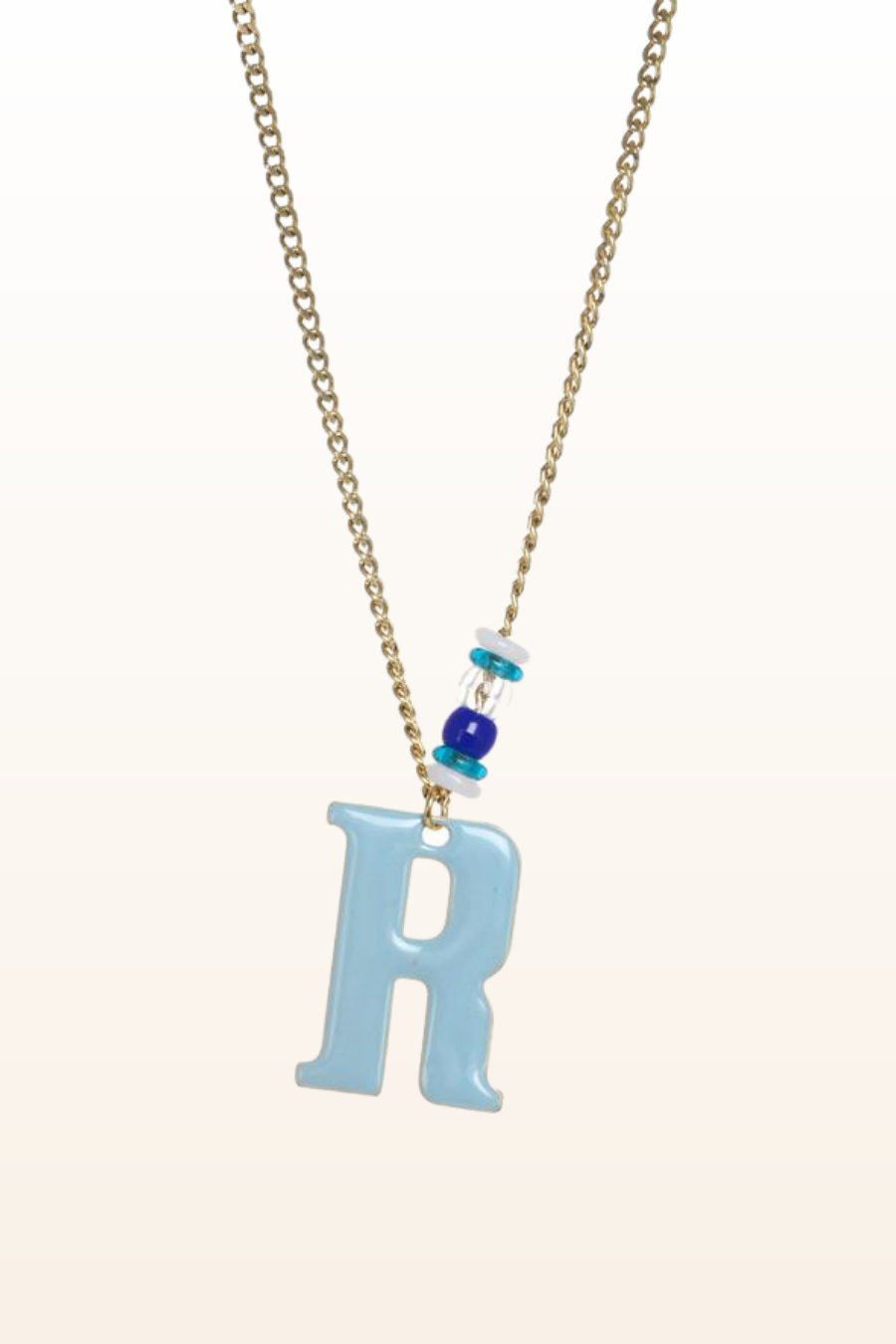 Long Enamel Monogram Necklace