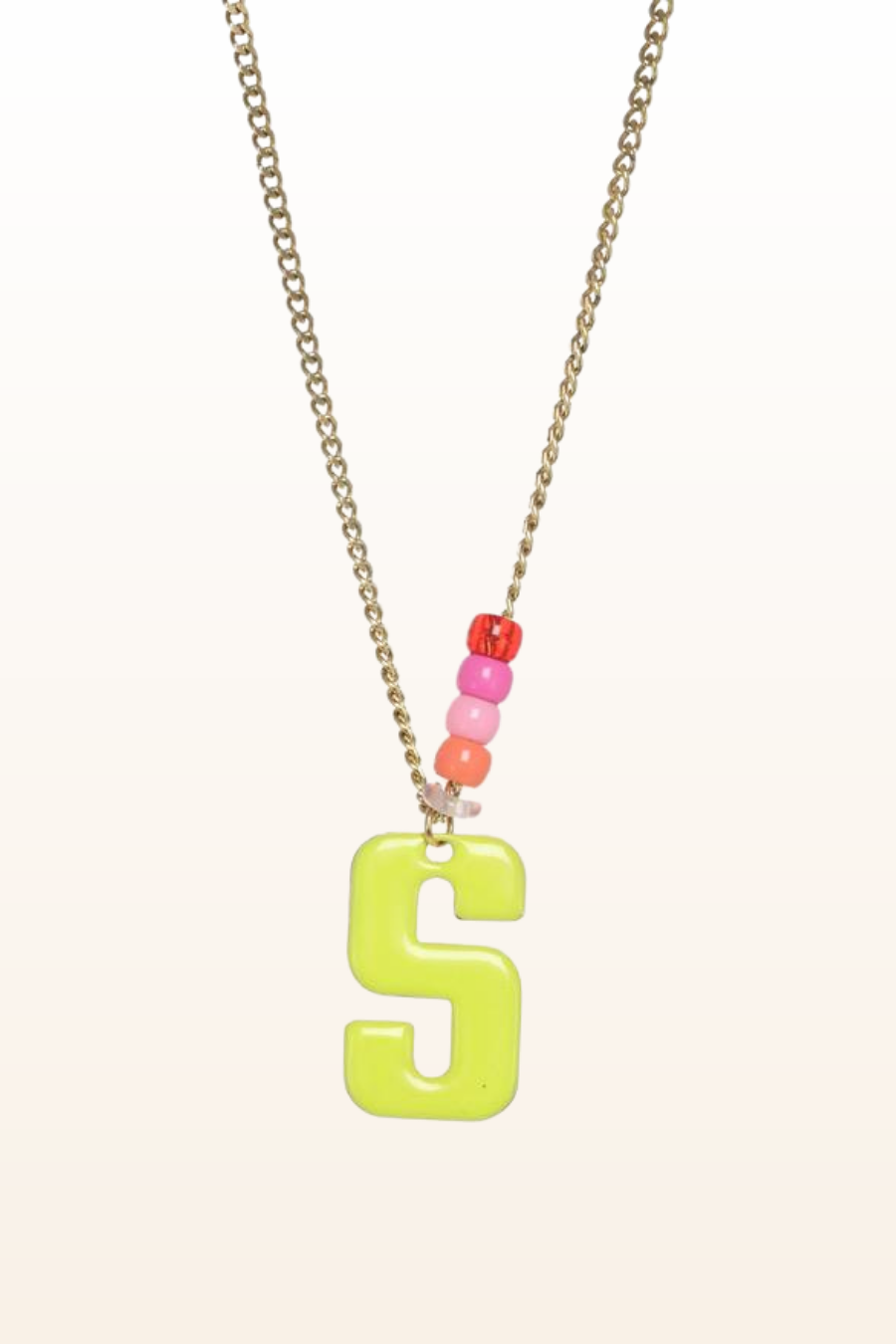 Long Enamel Monogram Necklace