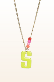 Long Enamel Monogram Necklace