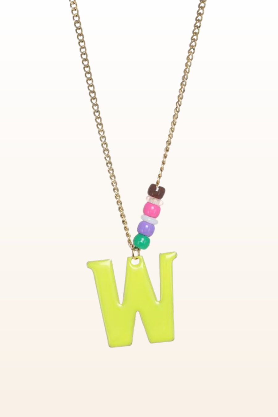 Long Enamel Monogram Necklace