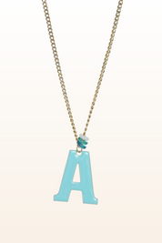 Long Enamel Monogram Necklace