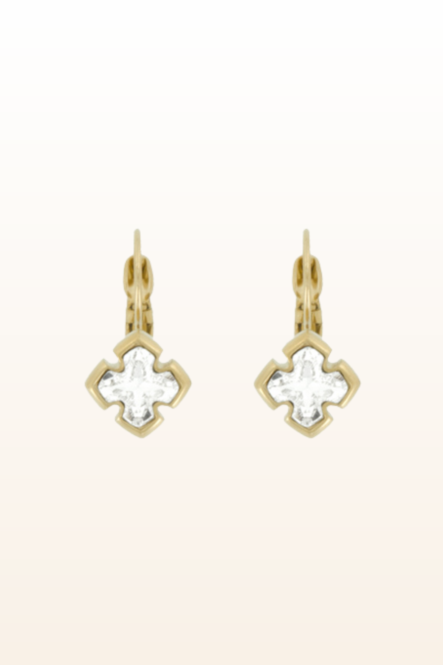 Matt Gold Small Cross Euroback Earrings