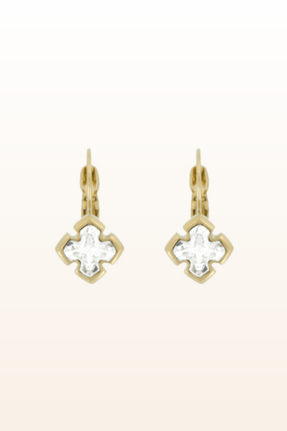 Matt Gold Small Cross Euroback Earrings