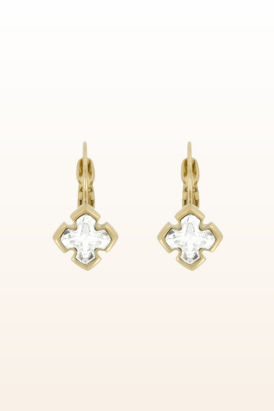 Matt Gold Small Cross Euroback Earrings