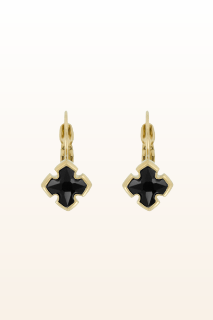 Matt Gold Small Cross Euroback Earrings
