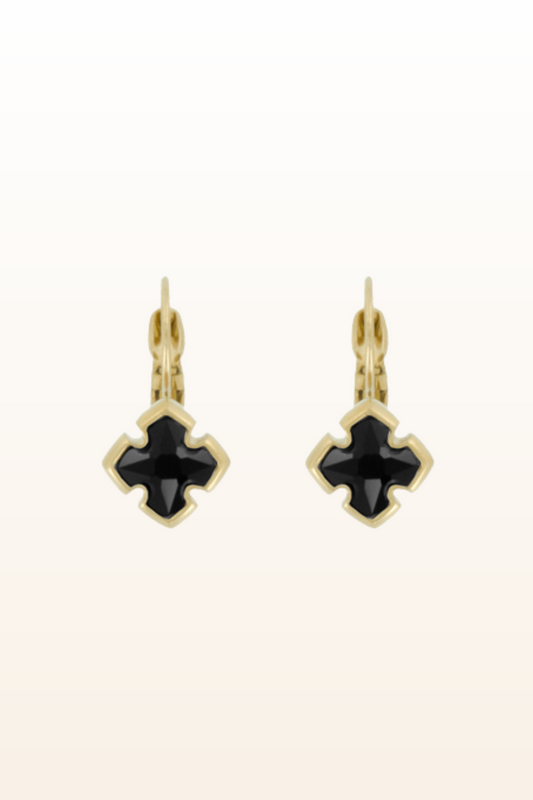 Matt Gold Small Cross Euroback Earrings
