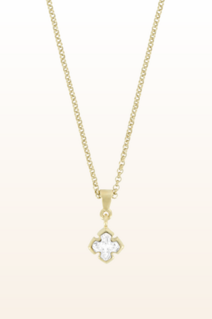 Matt Gold Small Cross Necklace