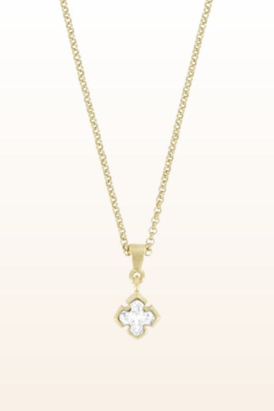 Matt Gold Small Cross Necklace