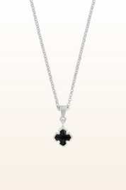 Matt Rhodium Small Cross Necklace