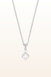 Matt Rhodium Small Cross Necklace