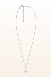 Matt Rhodium Small Cross Necklace