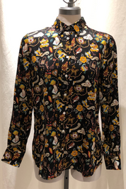 Lock and Key Print Silk Blouse