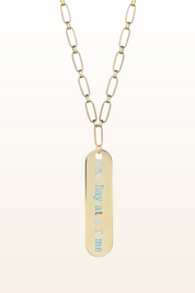 Long Dog Tag Saying Necklace