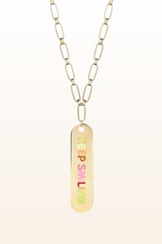 Long Dog Tag Saying Necklace