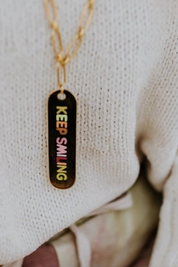 Long Dog Tag Saying Necklace