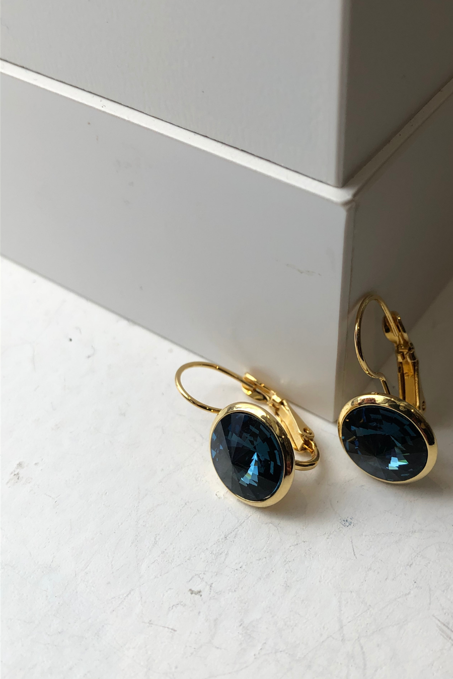 Bright Gold Rivoli Crystal Earrings