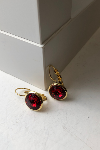 Bright Gold Rivoli Crystal Earrings
