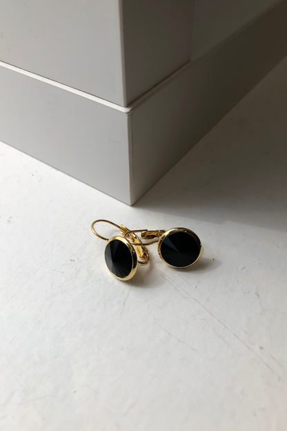 Bright Gold Rivoli Crystal Earrings