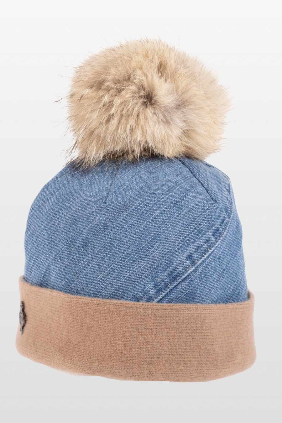 Up-cycled Jean and Fur Beanie