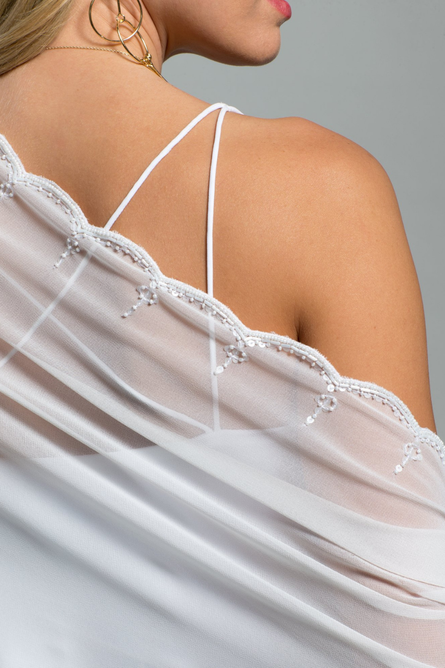 Scallop Edge Embellished Wrap