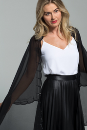 Scallop Edge Embellished Wrap