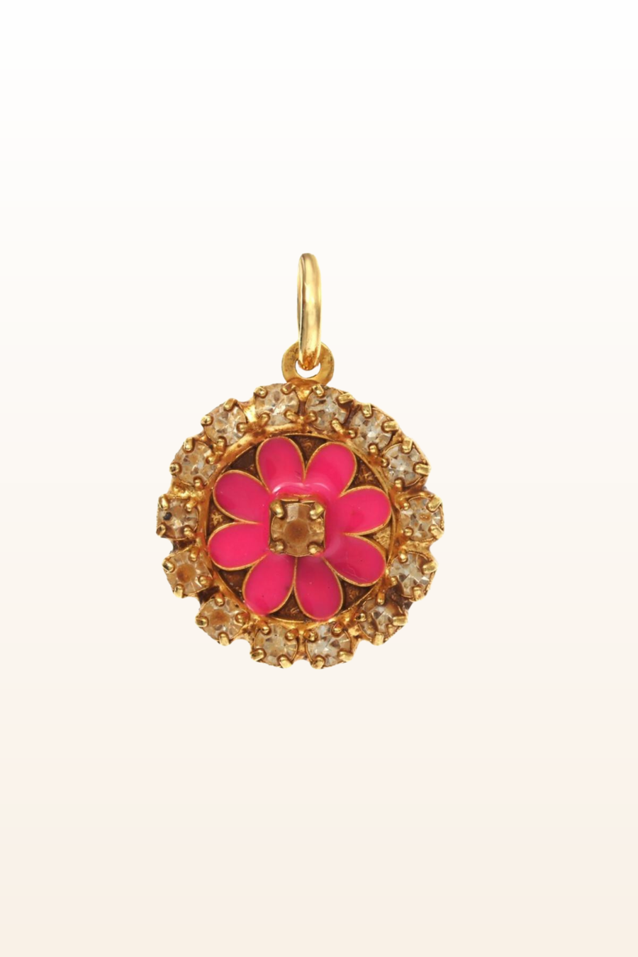 Mini Crystal/Enamel Flower Slide Charm/Pendant