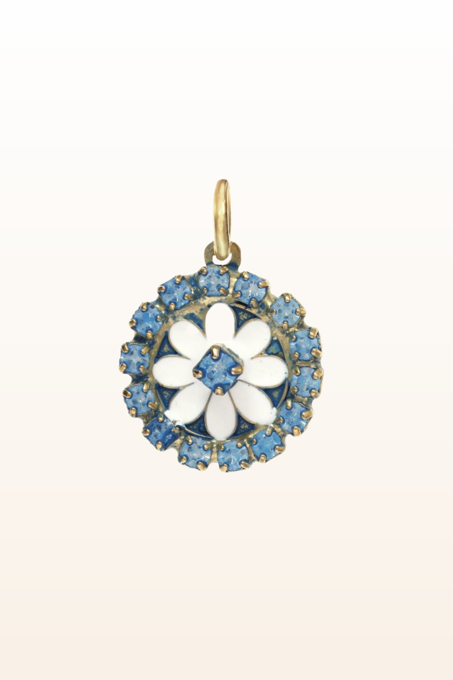 Mini Crystal/Enamel Flower Slide Charm/Pendant