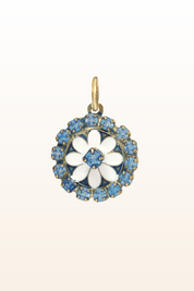 Mini Crystal/Enamel Flower Slide Charm/Pendant