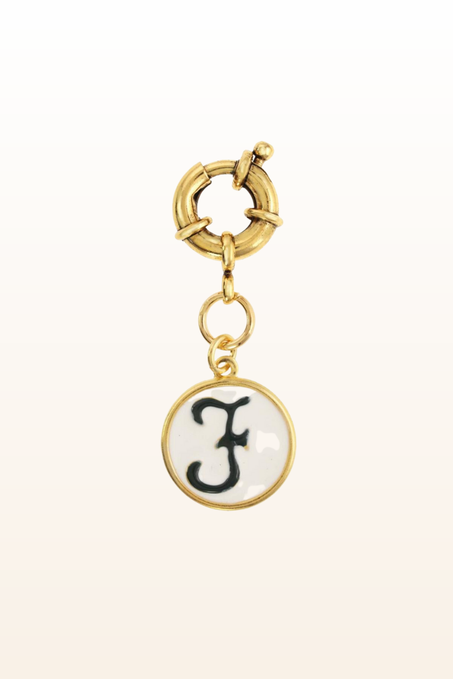 Enamel Initial Clip on Charm